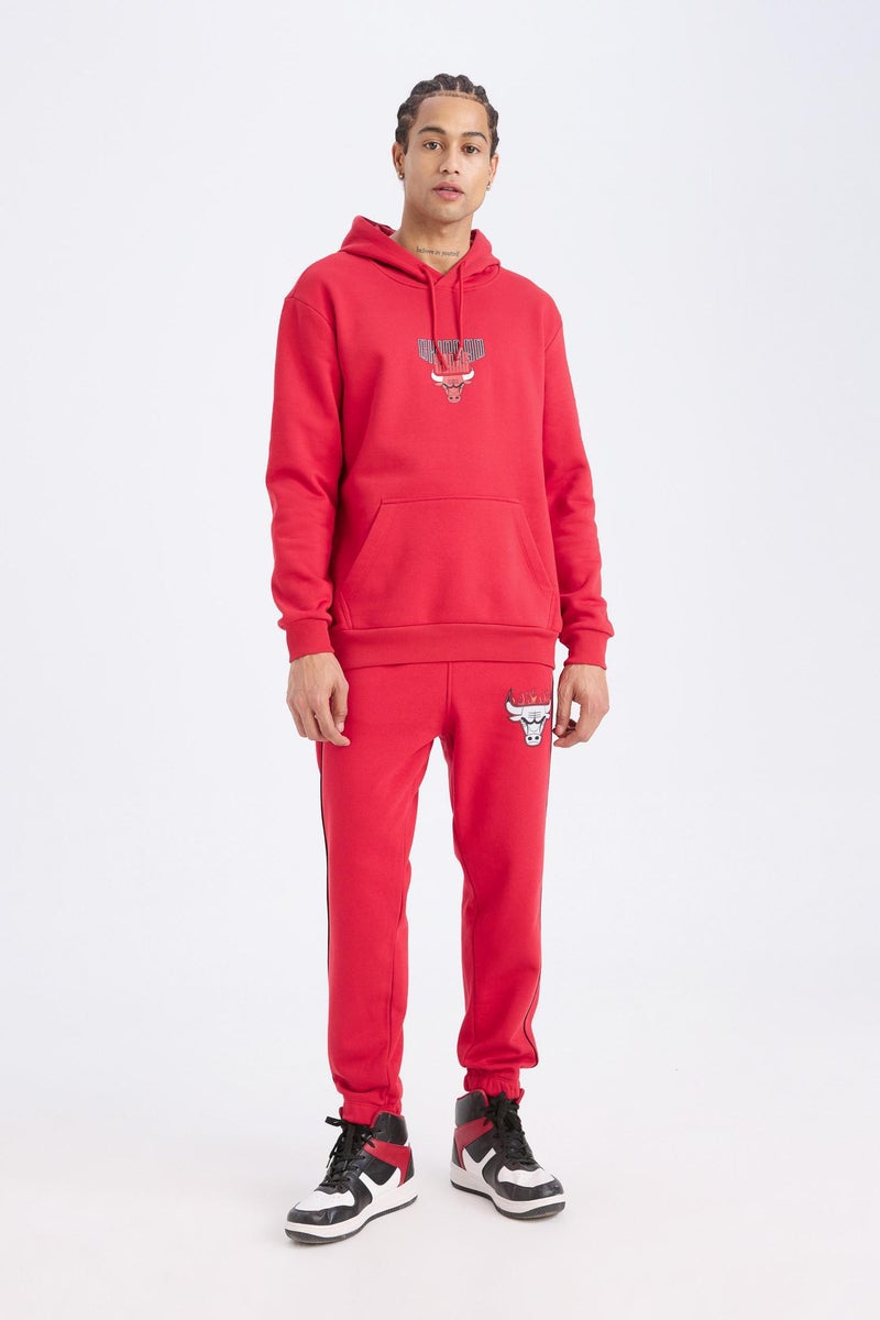 DeFacto Red Man DeFactoFit NBA Chicago Bulls Thick Jogger Sweatpants Casual - Image 4